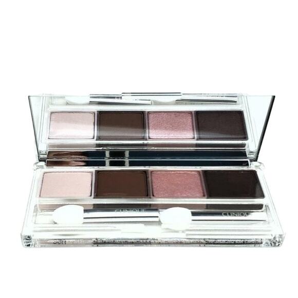 Clinique All About Shadow Quad Mink Precious Pink Dark Brown Blush - Picture 1 of 3